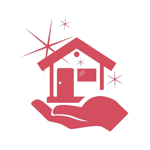 Clean house in hands icon